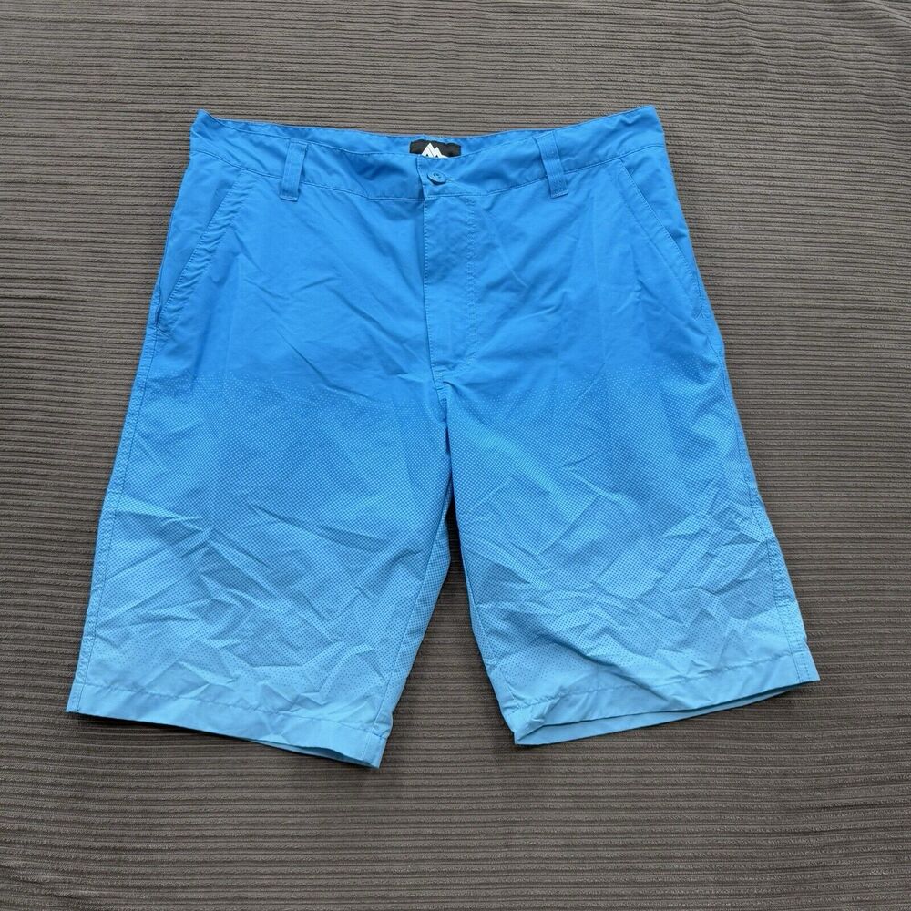 Mountain Club Short‎ Men 36 Blue Polyester Beach Weekend Vacation 11' Inseam.